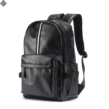 New Men Leather Backpack High Quality Youth Travel Rucksack School Book Bag Male Laptop Business bagpack mochila Shoulder Bag