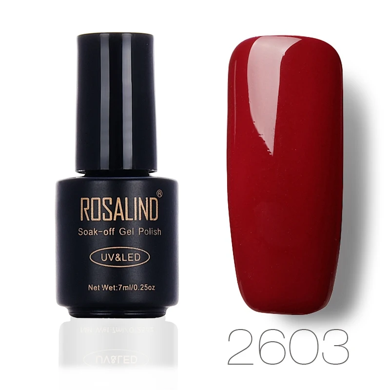 ROSALIND 7 мл Лак для ногтей великолепный цвет Гель-лак для ногтей Vernis полуперманентное верхнее покрытие Базовое покрытие гель-лаки для ногтей Гель-лак - Цвет: 2603