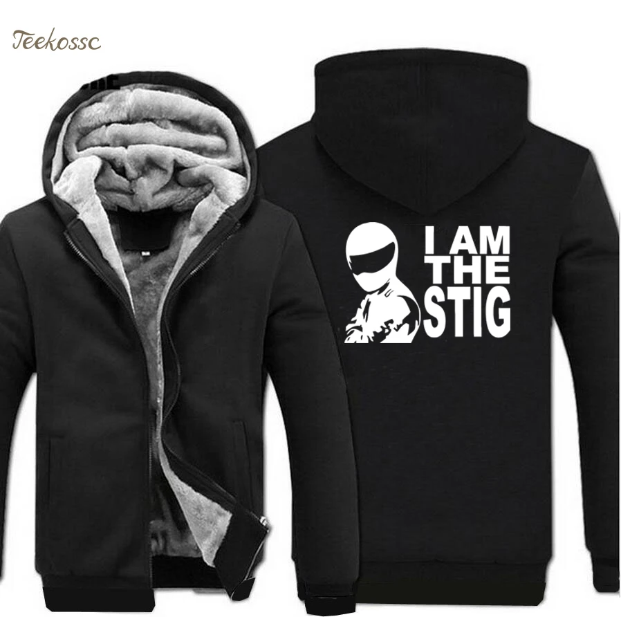 

Moto Biker I Am The Stig Sweatshirt Tracksuit Men 2018 New Warm Fleece Streetwear Men Thick Hoodies Hip Hop Winter Jacket Hoodie