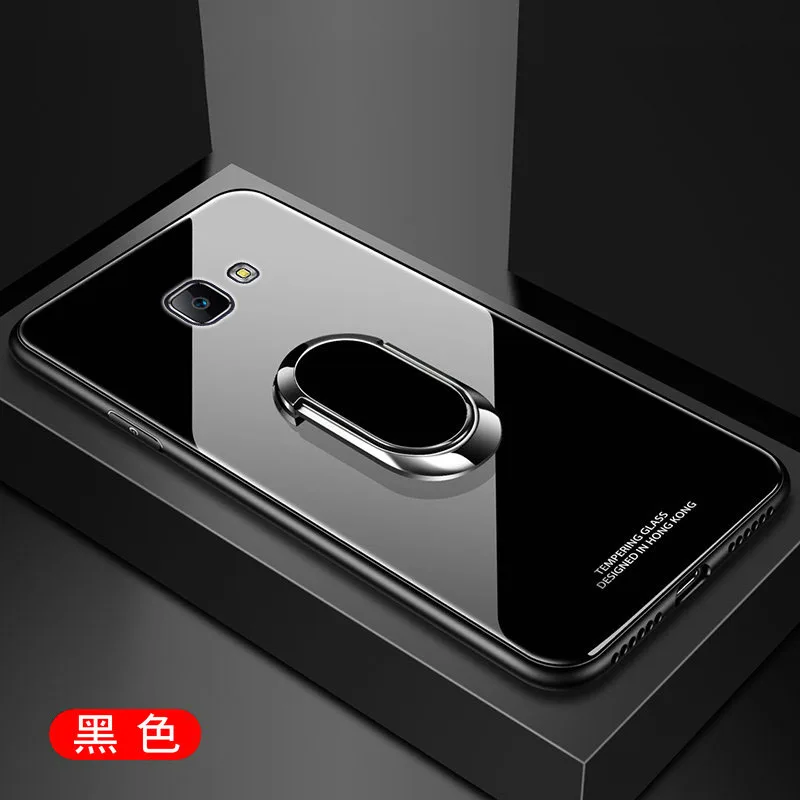For Samsung Galaxy J5 J7 Prime Case Hard Tempered Glass With Stand Ring Magnet Protect Back Cover for samsung j2 prime |