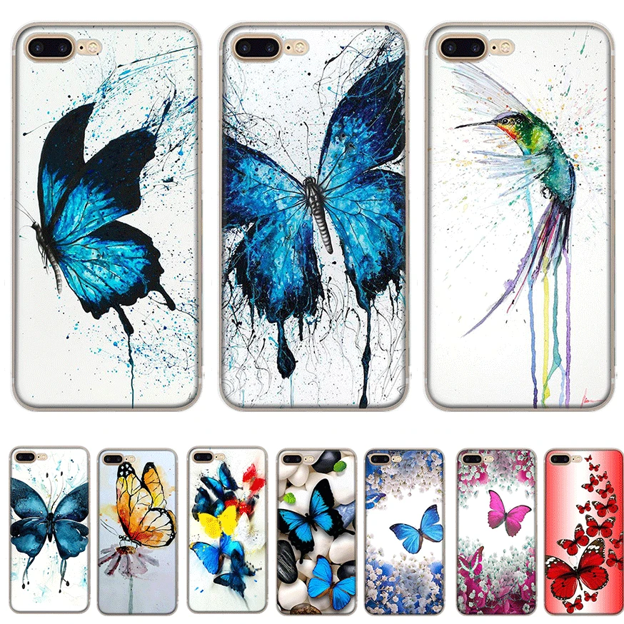 Blue Butterfly Mobile Phone Case for iPhone 6 6S 7 8 Plus 11 Pro X XS Max XR 5 5s SE Cover Shell |