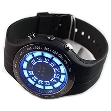 Borracha dos homens Tvg Binário Azul LED Watch Mens Relógio Do Esporte de Mergulho