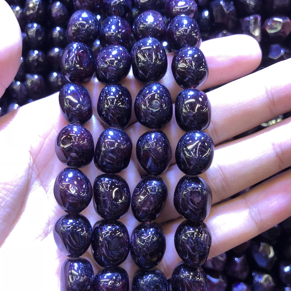 Wholesale 2strings Natural Garnet Gem Stone Polished Nugget Beads,Genuine Gem Jewelry Making Beads,15.5\