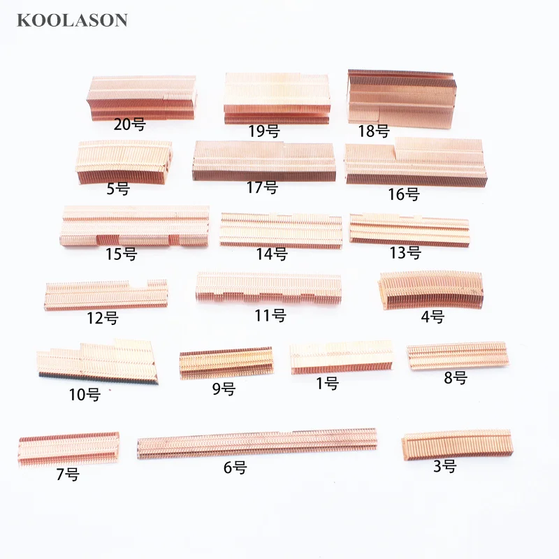 KOOLASON 53*22*12 мм DIY Ноутбуки ПК CPU Радиатор медного охлаждения ребра охладитель