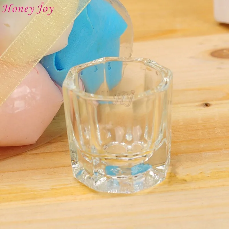 Honey Joy 1 шт./лот акриловая жидкая пудра Стекло Dappen Блюдо Хрустальная стеклянная чашка Крышка Чаша для акрилового дизайна ногтей прозрачный набор