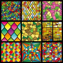 На заказ нет Gule статическое цепляться декоративное стекло оконное пленка со вкусом обставленные узоры стиль цвета Винтаж церкви 60x100 см