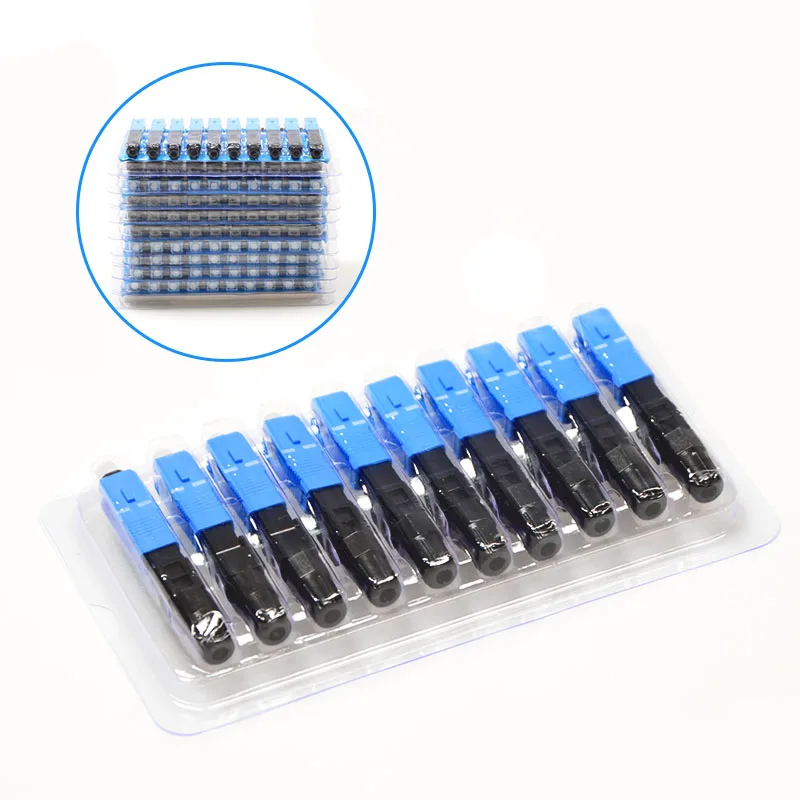 100pcs SC UPC Fiber Optic Quick Connector FTTH Single mode Multi mode Fiber Optic Fast Connector 4