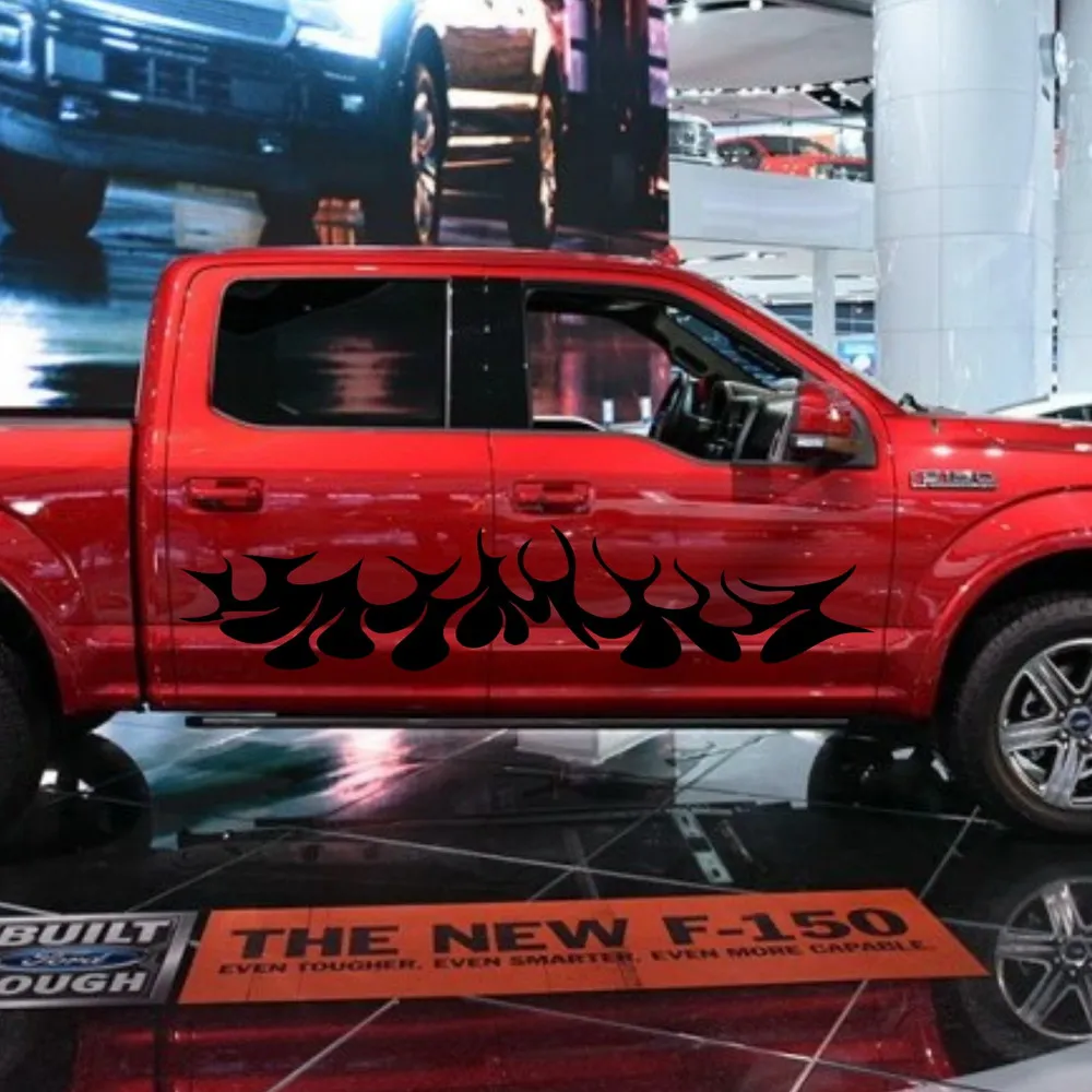 Car Hot Fire Flames Sports Door Decal For F 150 Vinyl Decals Side