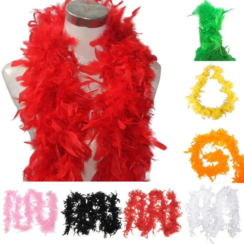 

New Popular Fancy Dress Feather Boa Burlesque Showgirl Hen Night Festival Ornamental Scarf Neckerchief Decoration For Clothes