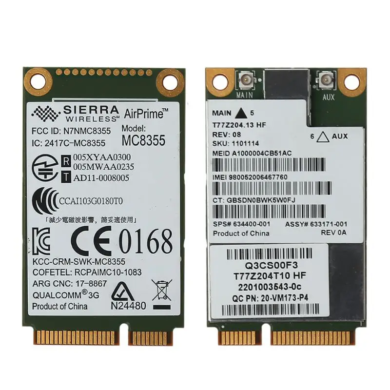 Беспроводной адаптер MC8355 SPS 634400 001 UN2430 Mini PCIE 3G HSDPA UMTS WWAN модуль карты для HP EliteBook 8470