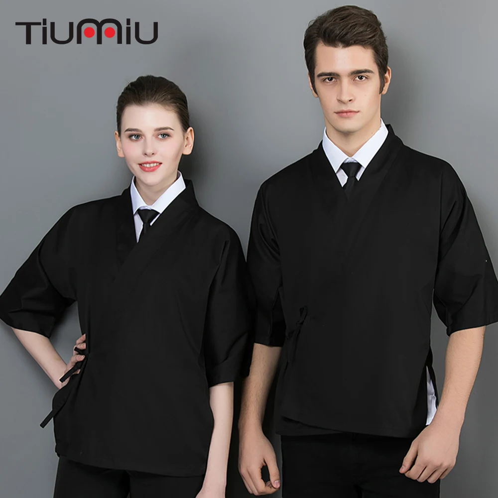 

Chef Uniform Japanese Style Chef Cotton Jacket Men Women Restaurant Kitchen Bakery Sushi Waiter Work Wear High Quality Overalls