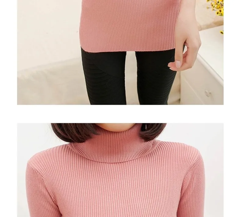 2017 women's slim medium-long turtleneck sweater thickening sweater knitting sweater pattern 31