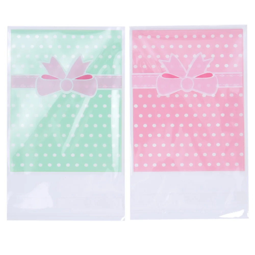 

Christmas Bags Cute Pink Bow Design Cake Gift Packages OPP Bags Plastic Candy Cookies Biscuits Bags Wedding Party Supplies
