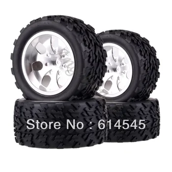 

4xRC Monster Truck Bigfoot Metal 1:10 Wheel Rim & Tyre Tires 12MM HEX 88119