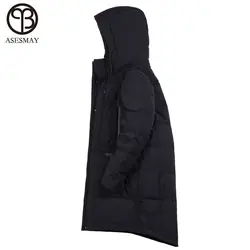 Asesmay/брендовая мужская одежда, зимняя новая куртка-пуховик, модное повседневное тонкое теплое длинное пальто с капюшоном на белом утином