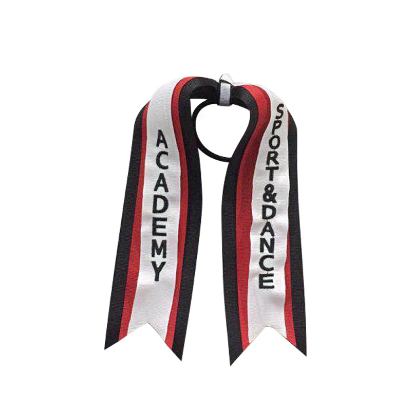 

Adogirl Custom Logo Embroidery Hair Streamers Cheerleading Hair Accessories School Girls Sport Dance Elash Hair Hands Headwear