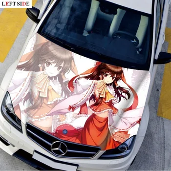 

LEFT SIDE Car Stickers 120*160cm Engine Hood Sticker Pretty Girls Decal Styling Decor Carbon Vinyl Cover Waterproof Prevent Bask