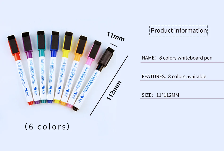 Yibay 8 шт. ручка для доски на магните, рисования и записи магнит стираемые сухие маркеры для белой доски для офиса школьные принадлежности