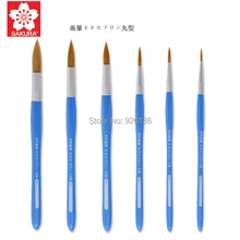 Набор из 6 круглых наконечников Sakura NR нейлоновая акварель, масло, живопись размер кисти 0/2/6/10/14/18