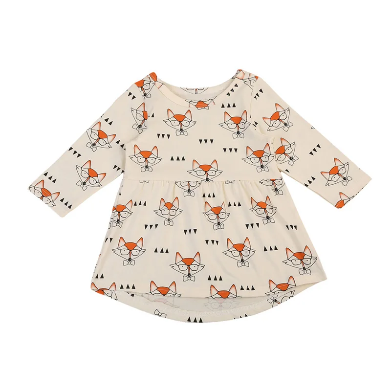 

New Casual Lovely Baby Girls Princess Print Animal Dress Party Wedding Pageant A-line Dresses 0-4Y