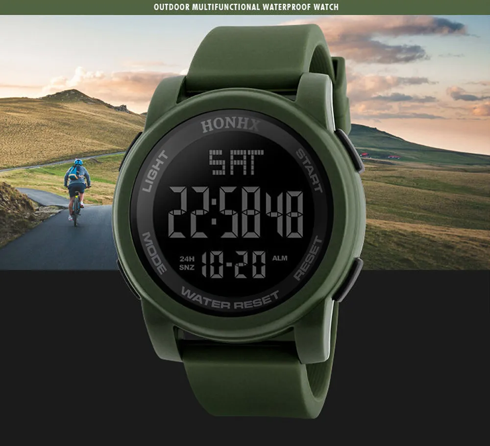 Новые мужские спортивные часы Цифровые часы с датой времени военные часы 30 м водонепроницаемые ручные часы для мужчин мужские часы Relogio Masculino - Цвет: C