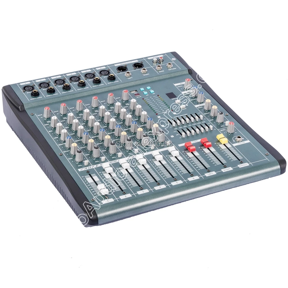 MICWL YU3508 8 Channel New Audio Stage Music Mixer Mixing Console - 3-Band EQ USB XLR LINE 48V Phantom portable mini 400w amplifier bluetooth power mixer mixing console 4 channel karaoke music live mixer 2 channel amp