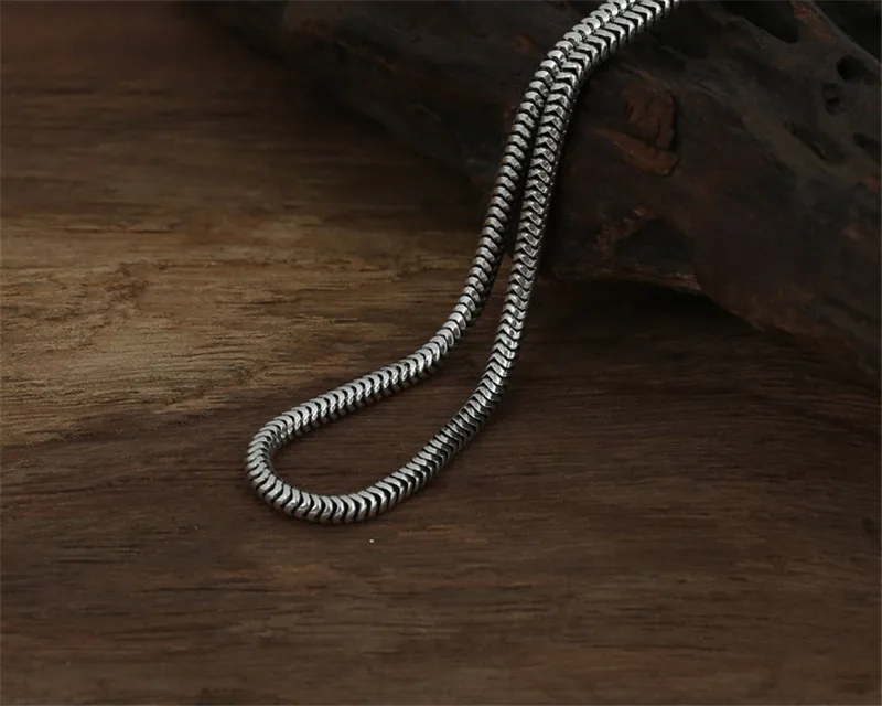 3 мм цепочка в виде змеи из чистого 925 пробы серебра пробы, ожерелье s для мужчин и женщин, ожерелье из стерлингового серебра, аксессуары 18-32 дюйма
