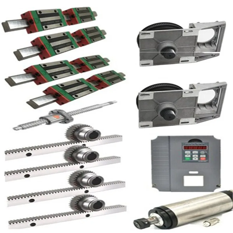 

Square Linear guide sets HGR20-400/1500/1700/2000mm+ 2.2kw spindle+inverter+1.5M Gear rack+1.5M straight gear box