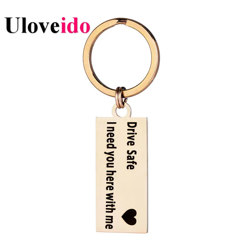 Uloveido Men's Stainless Steel Drive Safe Keychain Father Dad Key