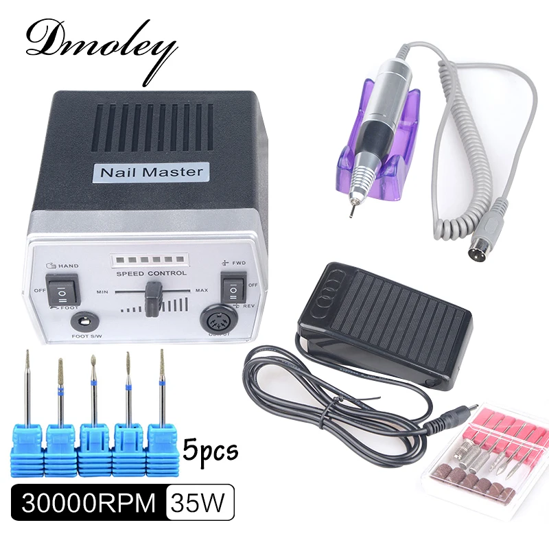 

Dmoley 30000 RPM Nail Electric Drill Pro Nail File Drill Machine Maniure and Pedicure Drill Polish For Gel Polish Nail Art Tool