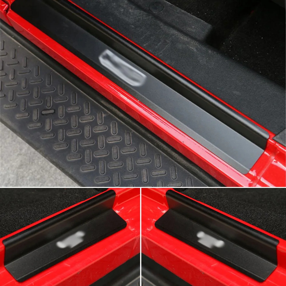 4 Pcs Door Entry Sill Protector Plate Guards Aluminum Alloy For Jeep