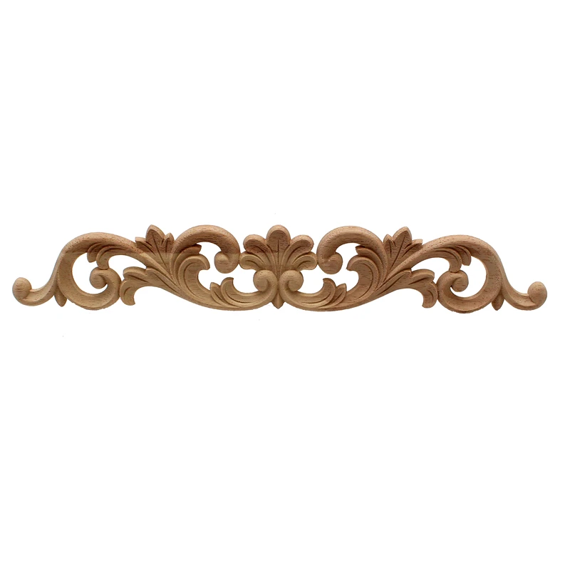

VZLX Unpainted Wood Carved Decal Corner Applique Frame for Home Furniture Wall Cabinet Door Decorative Wooden Miniature Craft
