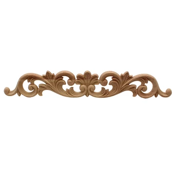 

VZLX Unpainted Wood Carved Decal Corner Applique Frame for Home Furniture Wall Cabinet Door Decorative Wooden Miniature Craft