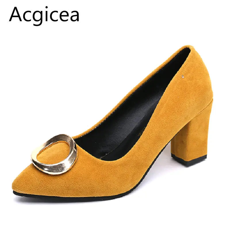 Size34-40 Новинка 2017 года осень Для женщин Симпатичные металлические Насосы 7 см