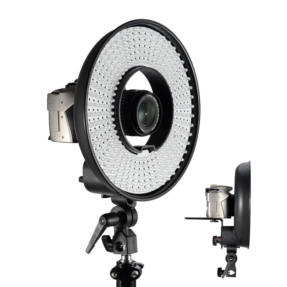 FALCON EYES DVR-300DVC 300 Ring LED Panel 5600K Lighting Video Film Continuous Light with Adapter Diffuser for Nikon Canon DSLR