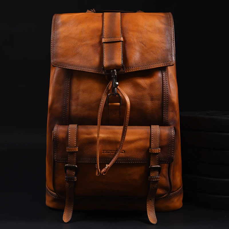 

2019 Men Backpack Vintage Genuine Leather Designer Backpacks Men High Quality Luxury Travel Backpack