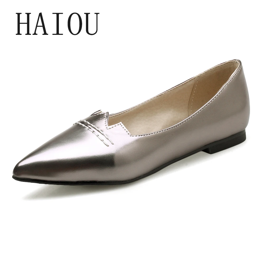 silver flat pointed shoes 2017 fashion shoes pointed toe solid color silver flat pointed shoes 2017 fashion shoes pointed toe solid color