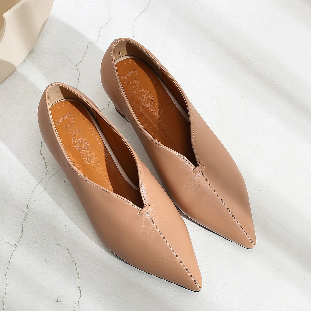 Г., брендовые новые пикантные Женские официальные туфли-лодочки абрикосового и коричневого цвета женские открытые туфли на высоком каблуке 2 дюйма большие и маленькие размеры 10, 28, 43, 46, ES196 - Цвет: Apricot