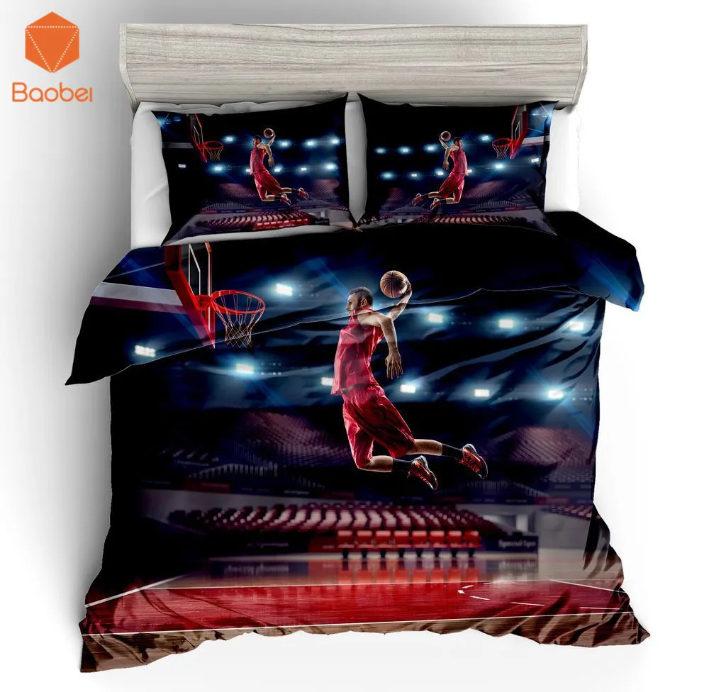 

3pcs Play basketball Sports Pinted 3D Luxury Duvet Cover Set Bedding set for Adults Kids Twin Full Queen King Size sj208