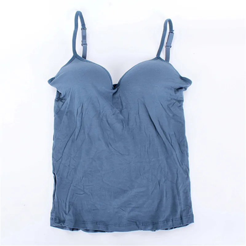 

Sexy Women Healthy Modal Adjustable Strap Vest Top Padded Bra Girl Vests White Six Colors New