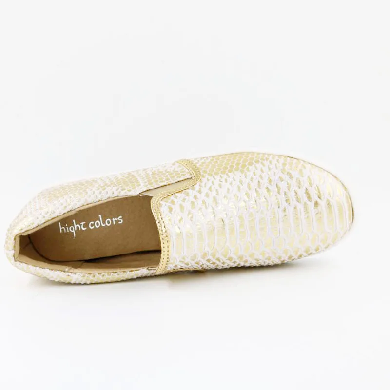 2017 Plata hight Creepers Slip Snakeskin 43 Silver Tamaño Zapatos On Colores gold Nuevo 34 Marca Mujer Señoras Loafer Oro Mujeres Plana nnOXUZ
