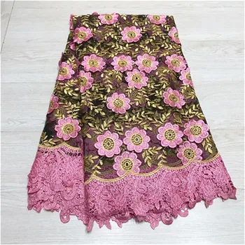 

2019 New Nigerian Lace Fabric High Quality Embroidered African Laces Fabric For Wedding Dress French Tulle Lace With Rhinestones
