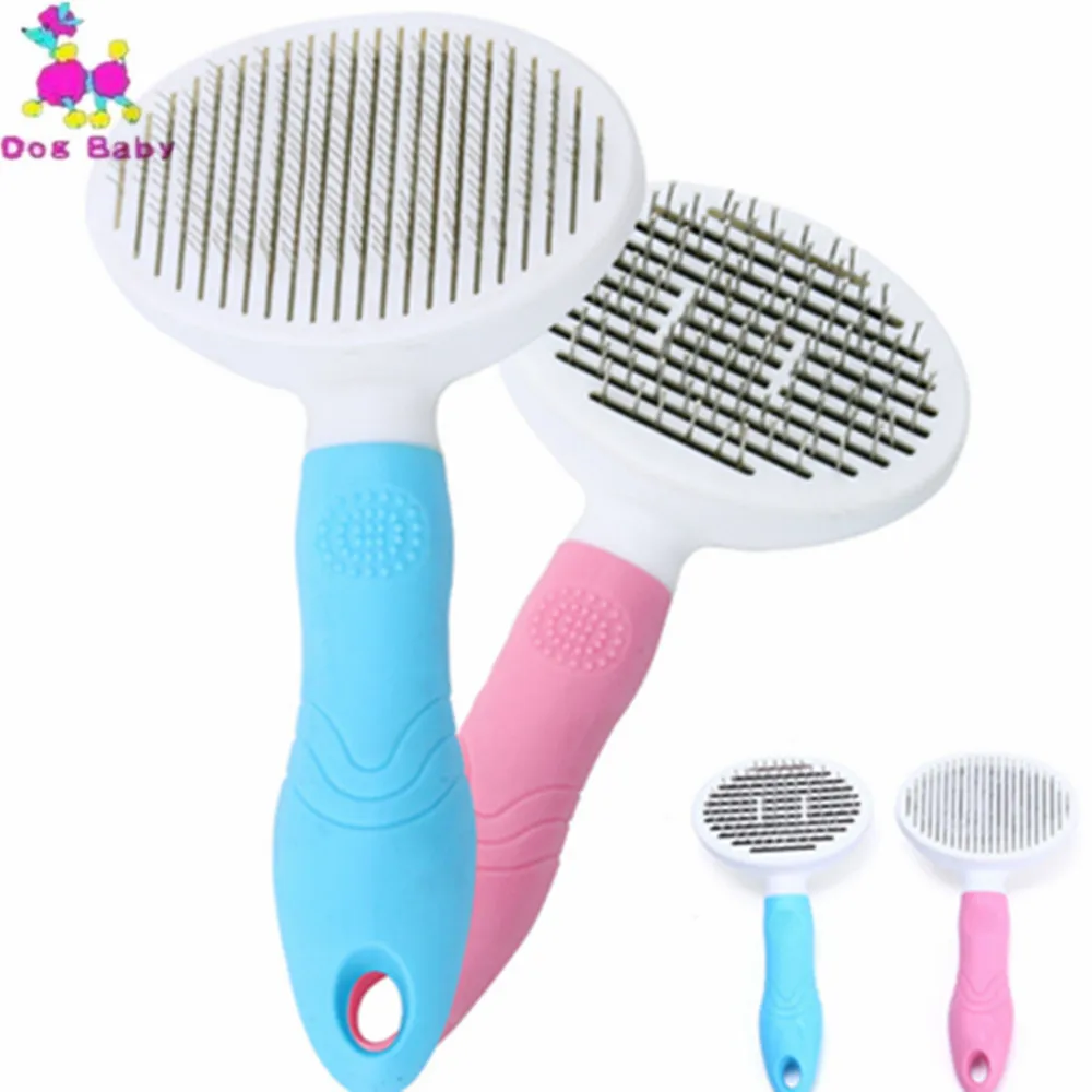 

Dog Brush, Grooming Brush, DeShedding Tool Rake Pet Fur Painless Round Needle Bristle Safe Pet Friendly Pin Brush Quick Clean