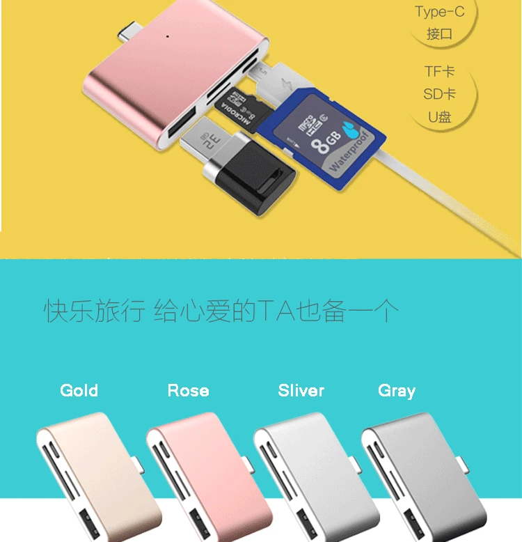 USB 3.0 3.1 Тип c Card Reader Высокое качество Mini-USB c карты адаптера для Тип-C Android телефон TF карты памяти 4 цвета Micro USB SD