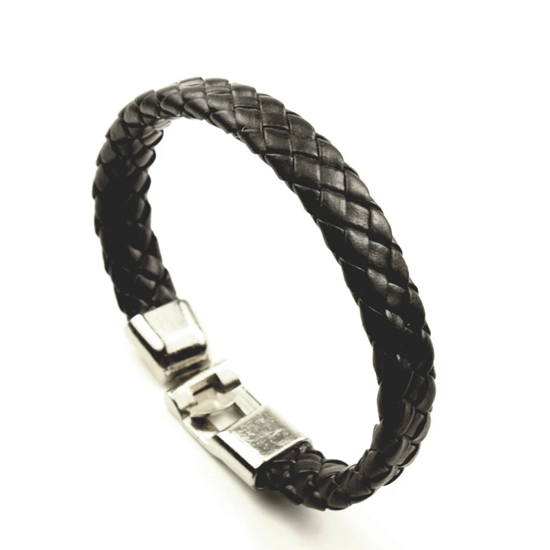 Cheap Hot Fashion Trendy Black Braid Bracelets Leather Jewelry Woven Soft Comfortable Vintage Men Women Bohemia Wholesale Gift