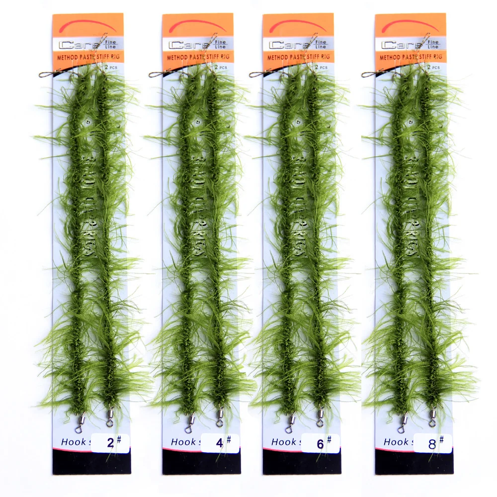 Buy 16pcs/set Weed Carp Fishing Hair Rigs Braided Thread 8245 Fishing Hook