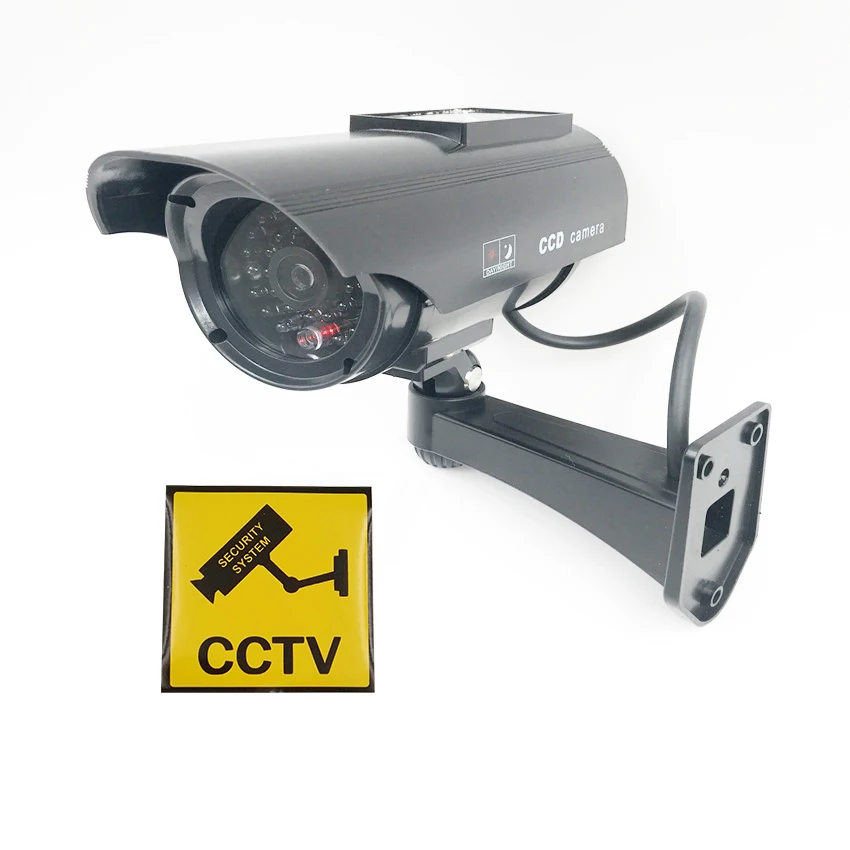

Fake IP Camera Solar Power Outdoor Simulation Dummy Camera Waterproof Security CCTV Surveillance Bullet With Flashing LED Light