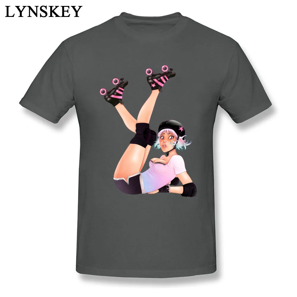 Party Summer/Fall Retro Roller Derby Pinup Girl Tops Shirt Hot Sale Crew Neck Short Sleeve Cotton Fabric Men T Shirts Casual Tee-Shirt Retro Roller Derby Pinup Girl carbon