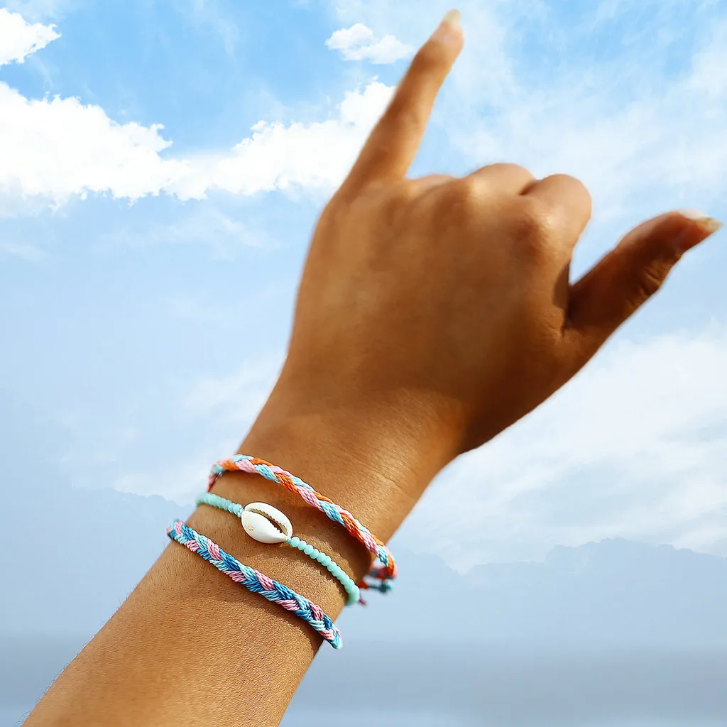 

colorful elegant Natural Shell Handwoven Adjustable Pull Bracelet Ladies Jewelry Hand-woven adjustable best gift 30H