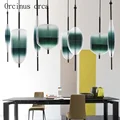 Postmodern creativity personality gradient color blue chandelier living room bar Nordic minimalist led glass Chandelier|Pendant Lights| | -
